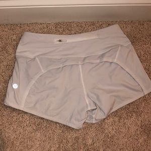 Lululemon White Speed Up Shorts